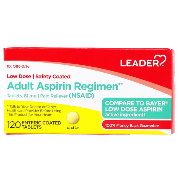 ADULT ASPIRIN REGIMEN (COMPARE TO BAYER) - (120 TABLETS, 81 MG)