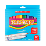 SCHOLASTIC - MARCADORES DE COLORES (10 LÍNEA AMPLIA)