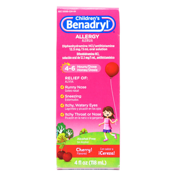 CHILDREN'S BENADRYL - ALLERGY (4 OZ) CHERRY FLAVOR