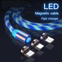 CABLE  LED Glow Flowing magnetic Charger (3 en 1)
